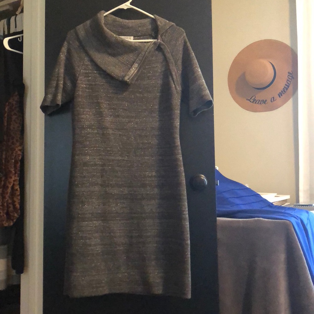 Grey and Silver Liz Claiborne Sweater Dress